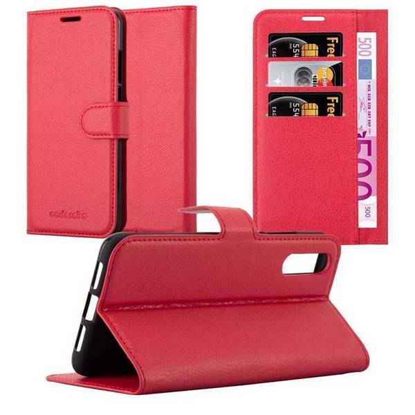 Cadorabo Hülle für Huawei P20 Schutz Hülle in Rot Handyhülle Etui Case Cover Magnetverschluss