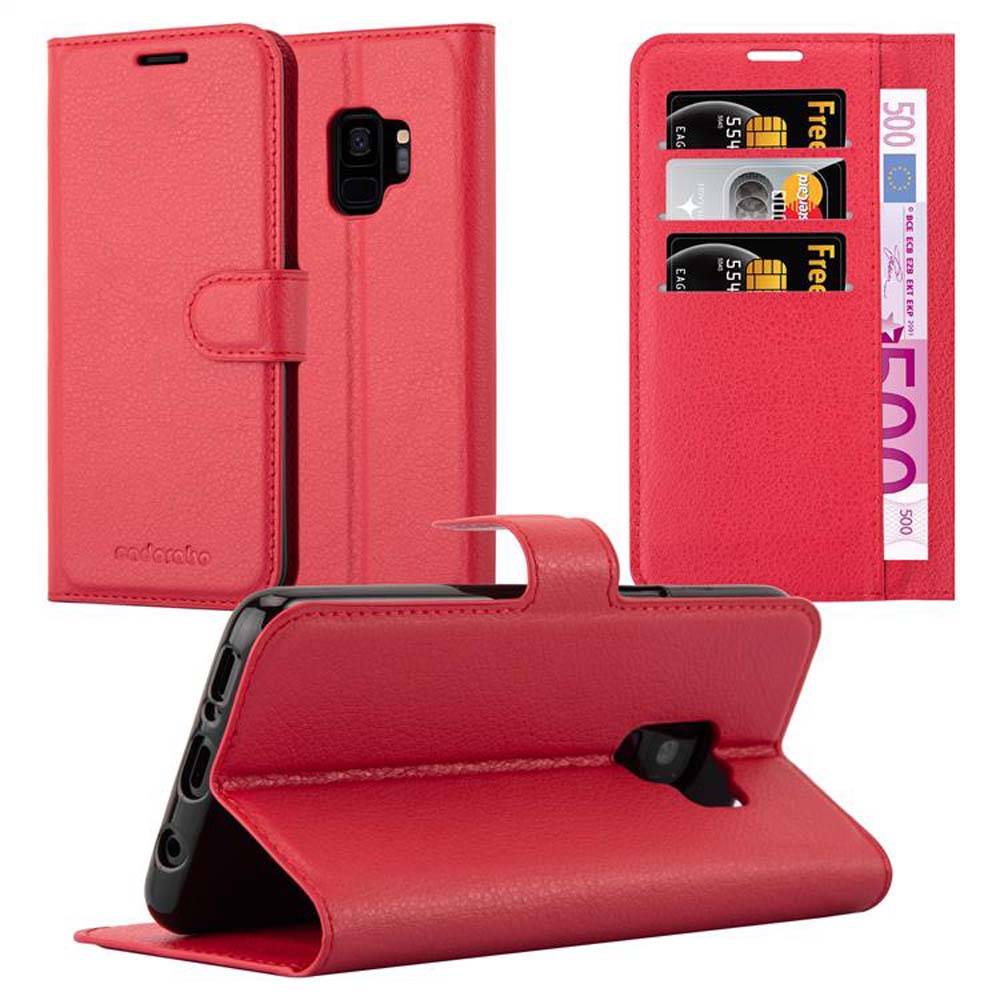 Cadorabo Hülle für Samsung Galaxy S9 Schutz Hülle in Rot Handyhülle Etui Case Cover Magnetverschluss-0