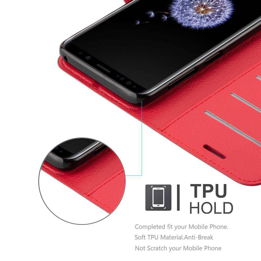 Cadorabo Hülle für Samsung Galaxy S9 Schutz Hülle in Rot Handyhülle Etui Case Cover Magnetverschluss-2