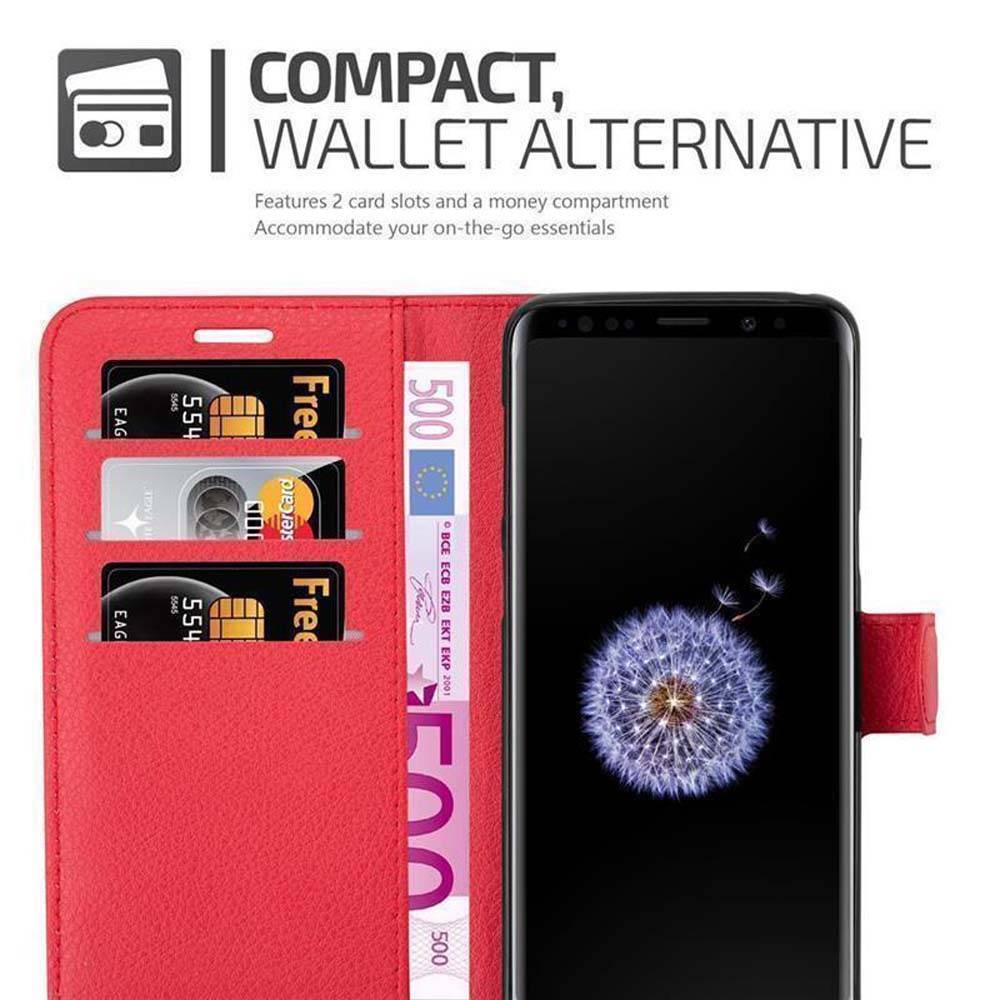 Cadorabo Hülle für Samsung Galaxy S9 Schutz Hülle in Rot Handyhülle Etui Case Cover Magnetverschluss-3