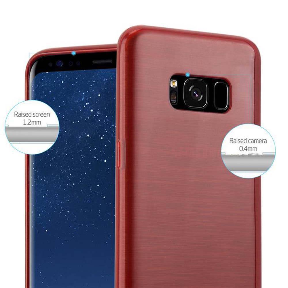Cadorabo Hülle für Samsung Galaxy S8 Schutz Hülle in Rot Schutzhülle TPU Silikon Etui Case Cover-1