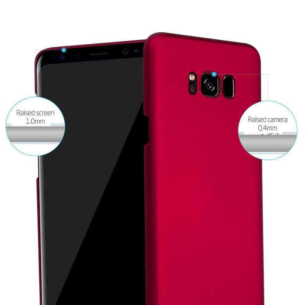 Cadorabo Hülle für Samsung Galaxy S8 Schutzhülle in Rot Hard Case Handy Hülle Etui-1