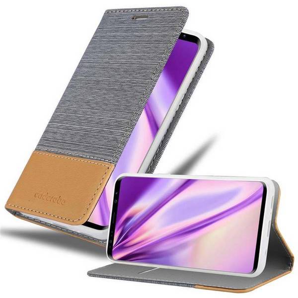 Cadorabo Hülle für Samsung Galaxy S9 Schutzhülle in Grau Handy Hülle Etui Book Case Cover