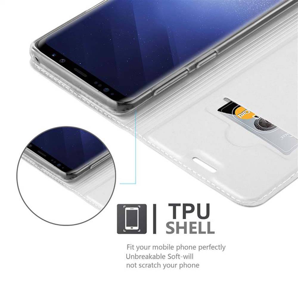 Cadorabo Handyhülle für Samsung Galaxy S9 Schutz Hülle in Silber Cover Etui Book Case Booklet-2