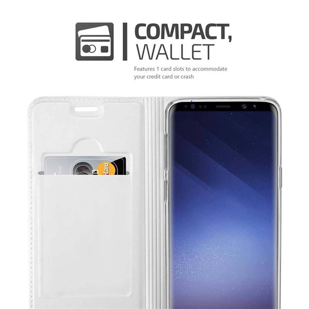 Cadorabo Handyhülle für Samsung Galaxy S9 Schutz Hülle in Silber Cover Etui Book Case Booklet-3