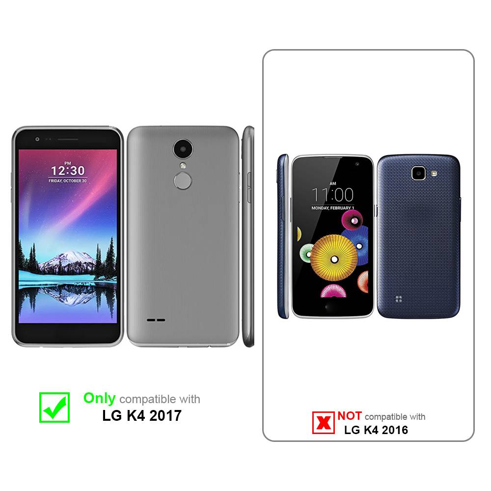 Cadorabo Handytasche mit Gürtelclip kompatibel mit LG K4 2017 Hülle in Schwarz - Schutzhülle mit Karabinerhaken Case-1