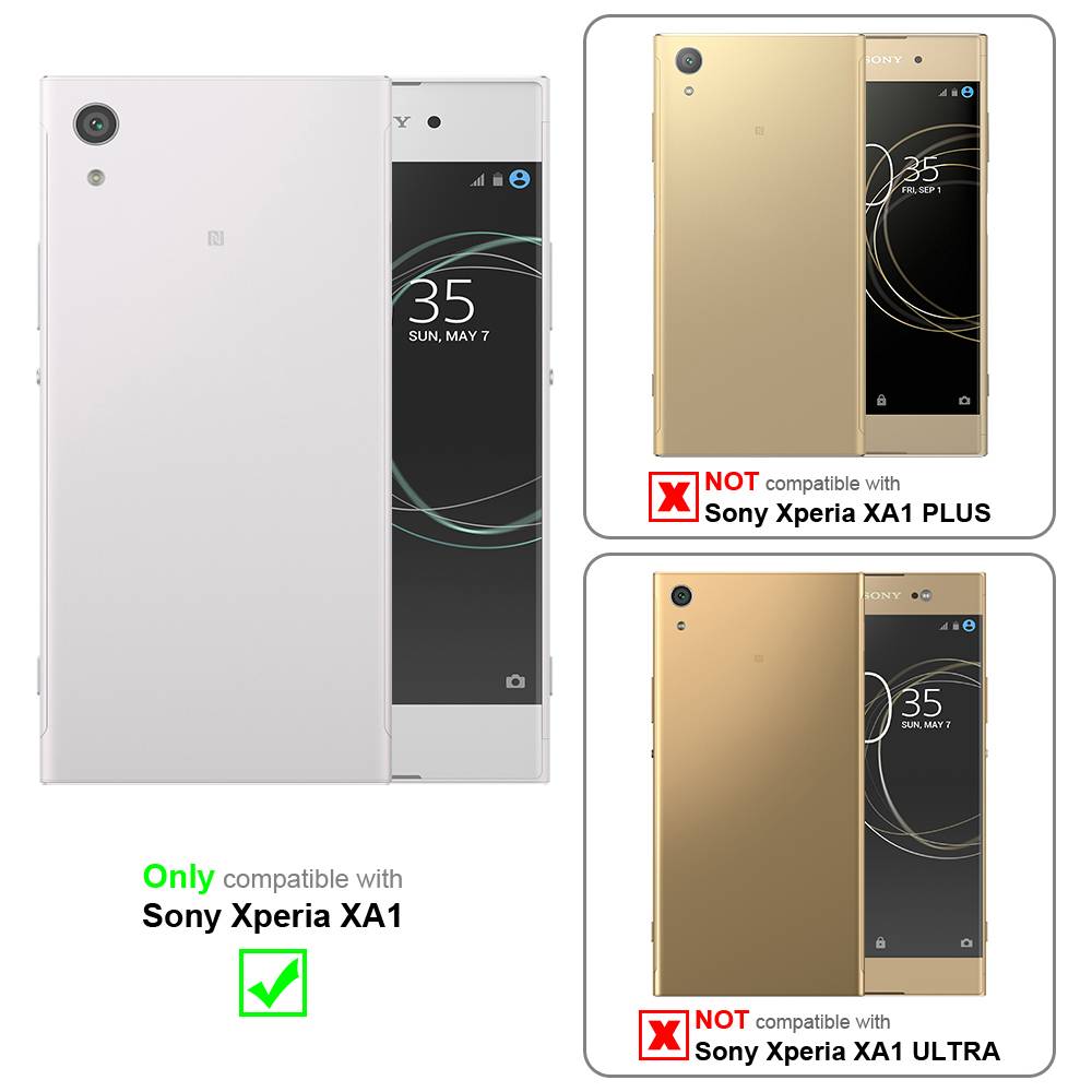 Cadorabo Handytasche mit Gürtelclip kompatibel mit Sony Xperia XA1 Hülle in Schwarz - Schutzhülle mit Karabinerhaken-1