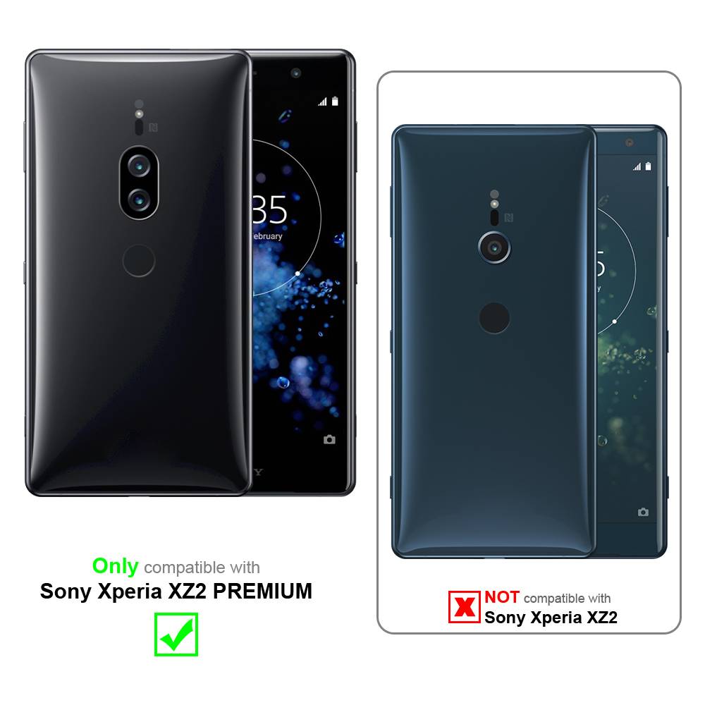 Cadorabo Handykette für Sony Xperia XZ2 PREMIUM in Orange - Handy Schutz Hülle Necklace mit Verstellbaren Band Kordel-1