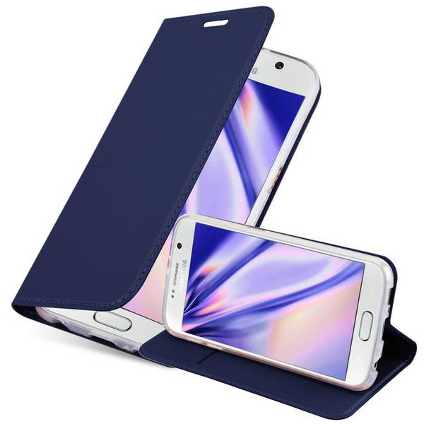 Cadorabo Handyhülle für Samsung Galaxy S6 Schutz Hülle in Blau Cover Etui Book Case Booklet