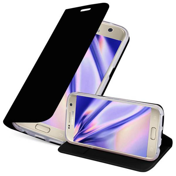 Cadorabo Handyhülle für Samsung Galaxy S7 Schutz Hülle in Schwarz Cover Etui Book Case Booklet