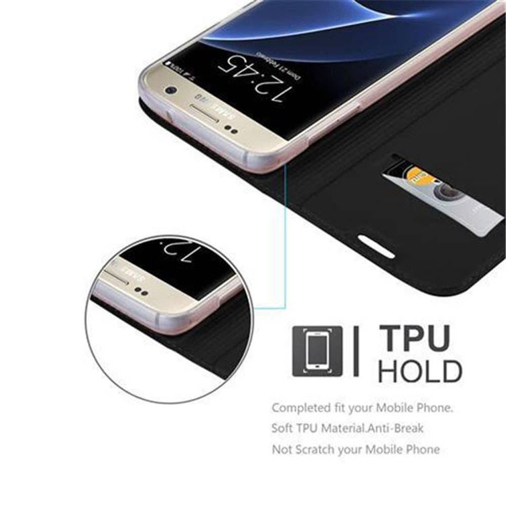 Cadorabo Handyhülle für Samsung Galaxy S7 Schutz Hülle in Schwarz Cover Etui Book Case Booklet-2