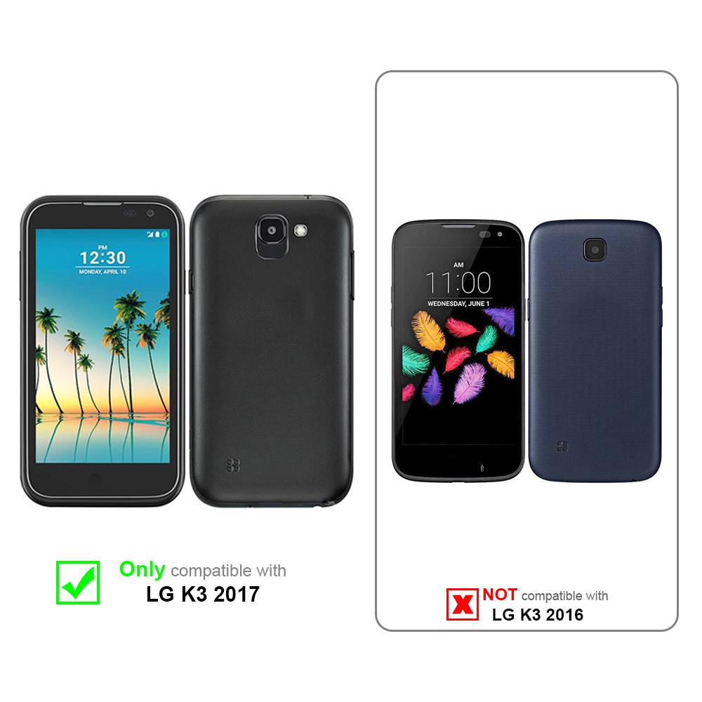 Cadorabo Handytasche mit Gürtelclip kompatibel mit LG K3 2017 Hülle in Schwarz - Schutzhülle mit Karabinerhaken Case-1