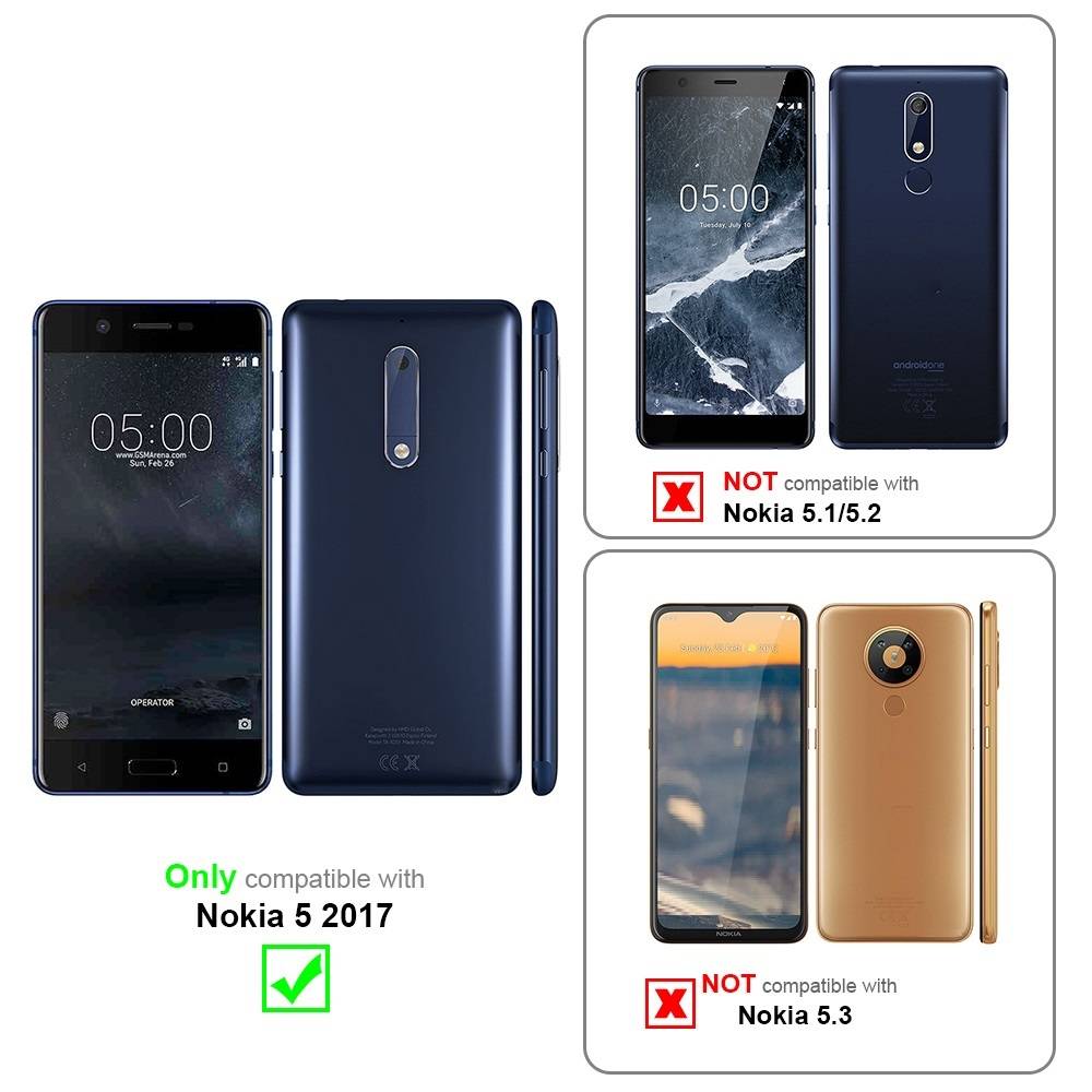 Cadorabo Handykette für Nokia 5 2017 in Orange - Handy Schutz Hülle Necklace mit Verstellbaren Band Kordel zum Umhängen-1