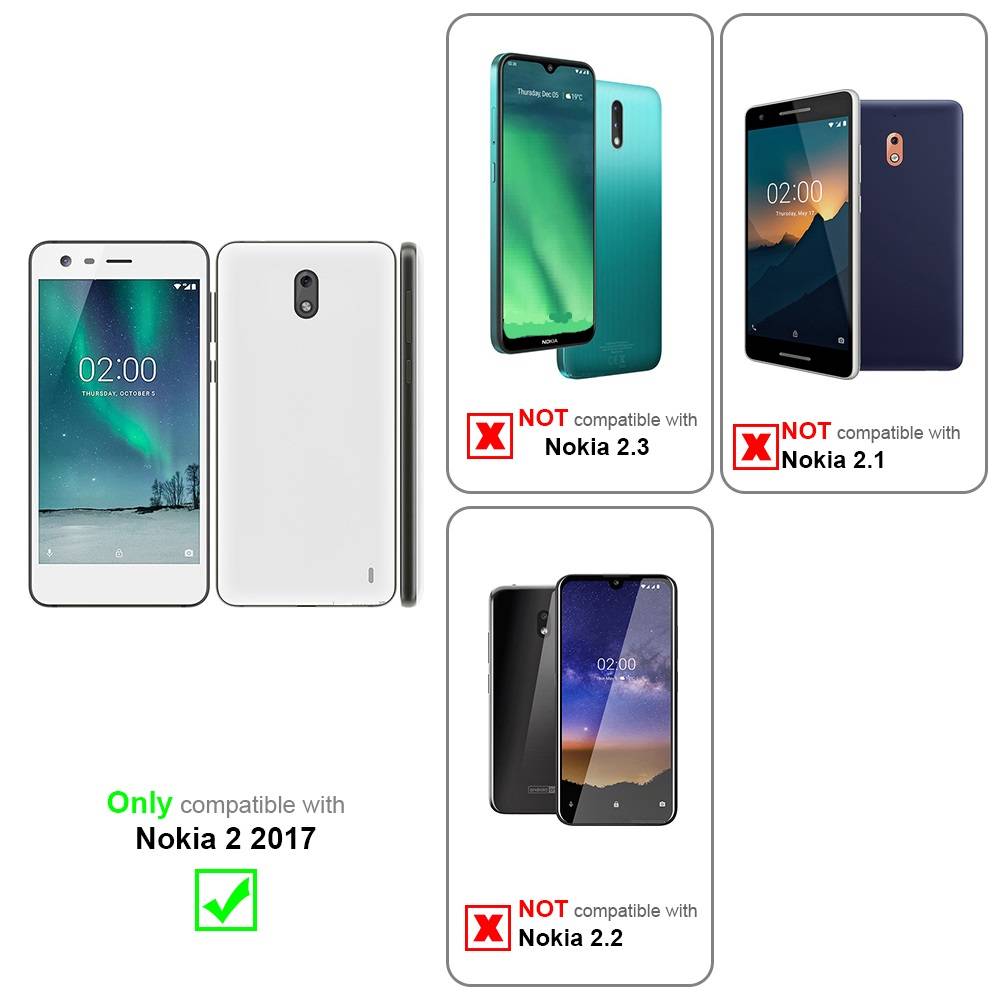 Cadorabo Handytasche mit Gürtelclip kompatibel mit Nokia 2 2017 Hülle in Schwarz - Schutzhülle mit Karabinerhaken Case-1