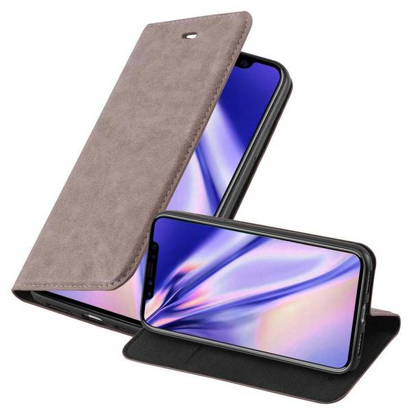 Cadorabo Hülle für Apple iPhone XR Schutz Hülle in Braun Handyhülle Etui Case Cover Magnetverschluss
