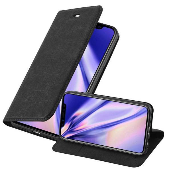 Cadorabo Hülle für Apple iPhone XR Schutz Hülle in Schwarz Handyhülle Etui Case Cover Magnetverschluss