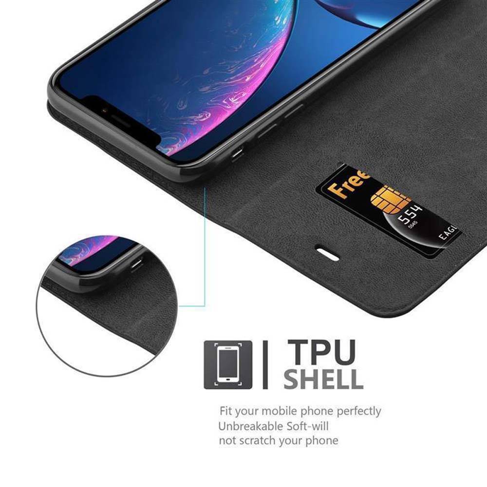 Cadorabo Hülle für Apple iPhone XR Schutz Hülle in Schwarz Handyhülle Etui Case Cover Magnetverschluss-2