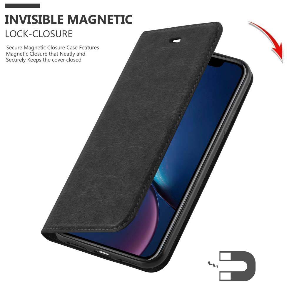 Cadorabo Hülle für Apple iPhone XR Schutz Hülle in Schwarz Handyhülle Etui Case Cover Magnetverschluss-3