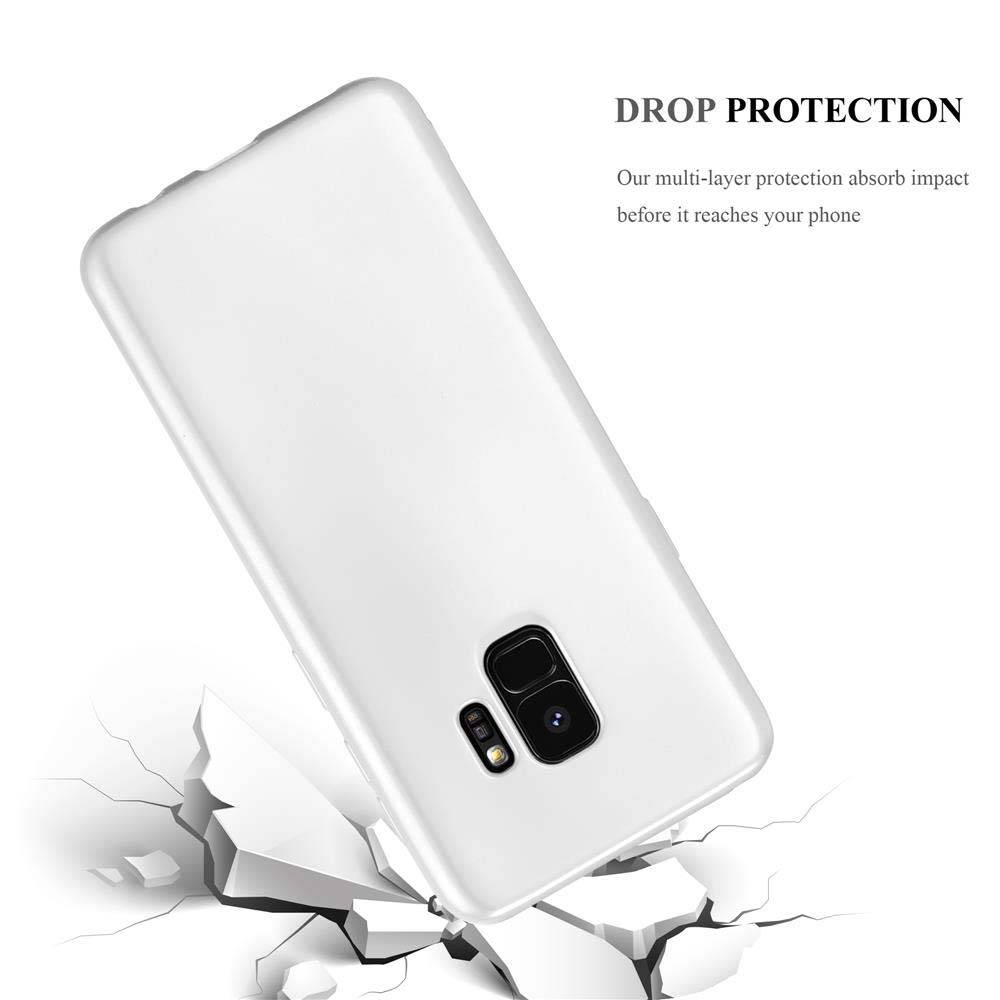 Cadorabo Schutzhülle für Samsung Galaxy S9 Hülle in Silber Handyhülle TPU Silikon Etui Cover Case-2