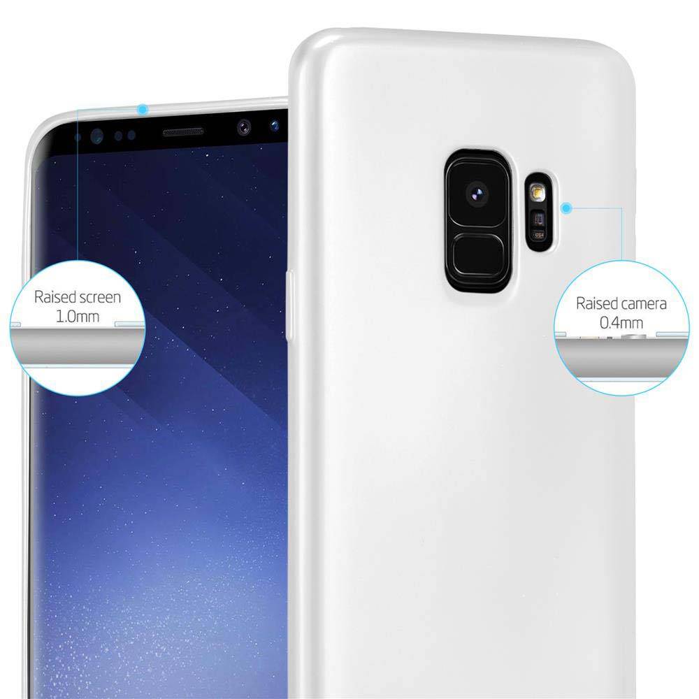 Cadorabo Schutzhülle für Samsung Galaxy S9 Hülle in Silber Handyhülle TPU Silikon Etui Cover Case-3