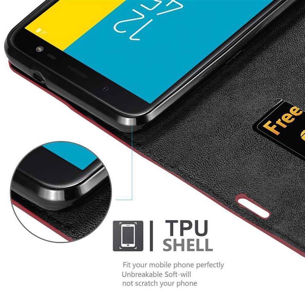 Cadorabo Hülle für Samsung Galaxy J6 2018 Schutz Hülle in Rot Handyhülle Etui Case Cover Magnetverschluss-2