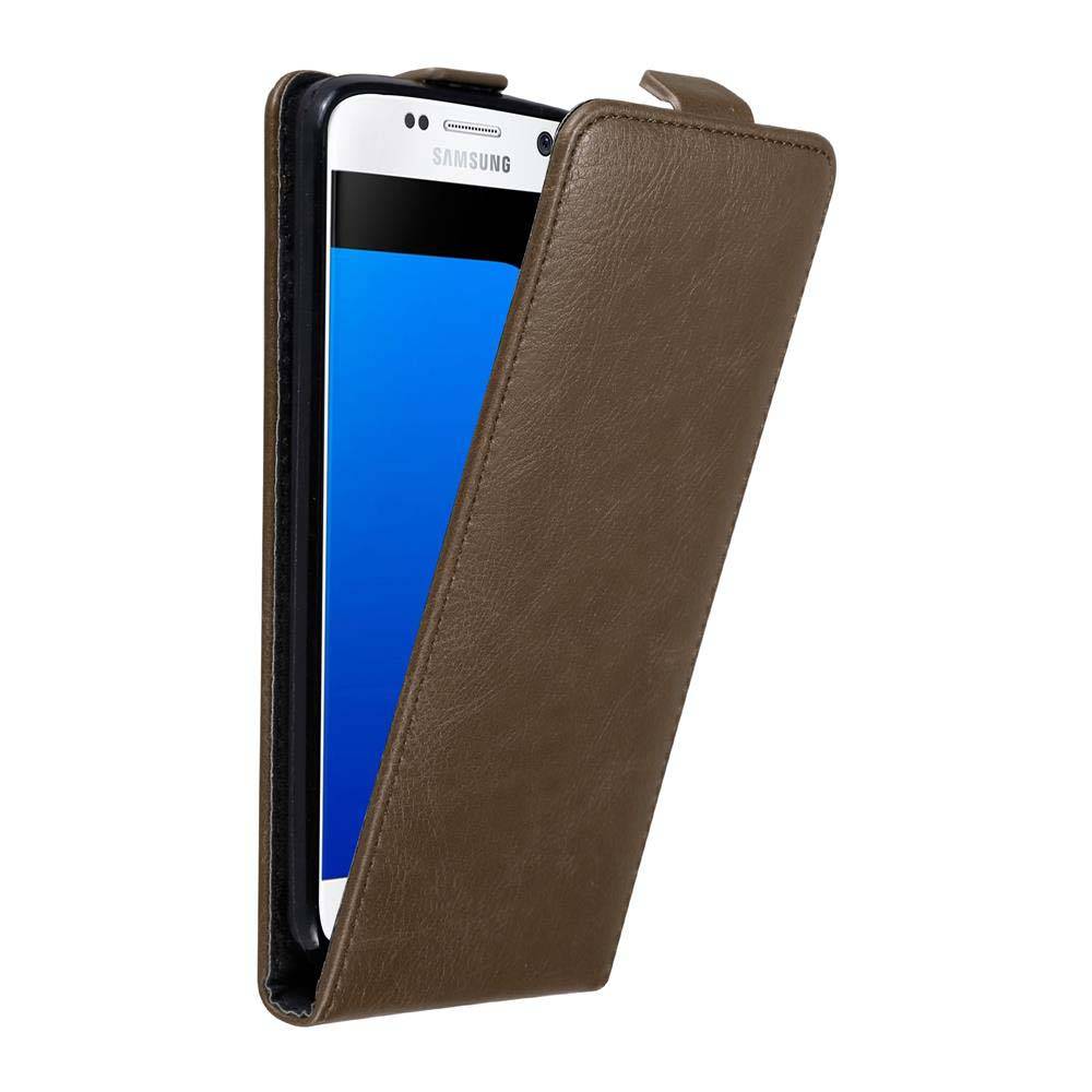 Cadorabo Hülle für Samsung Galaxy S7 Schutz Hülle in Braun Flip Etui Handyhülle Case Cover-0