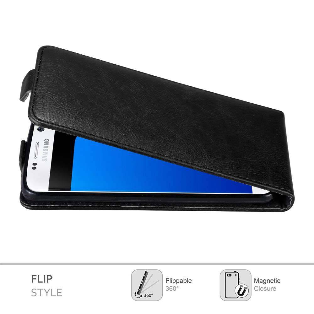 Cadorabo Hülle für Samsung Galaxy S7 Schutz Hülle in Schwarz Flip Etui Handyhülle Case Cover-1