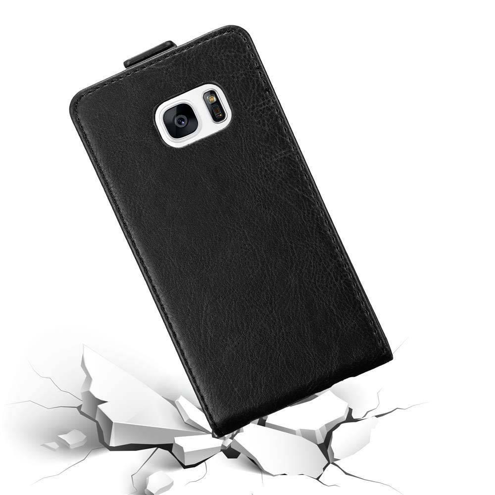 Cadorabo Hülle für Samsung Galaxy S7 Schutz Hülle in Schwarz Flip Etui Handyhülle Case Cover-3