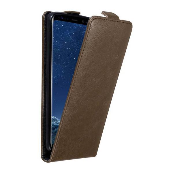 Cadorabo Hülle für Samsung Galaxy S8 Schutz Hülle in Braun Flip Etui Handyhülle Case Cover