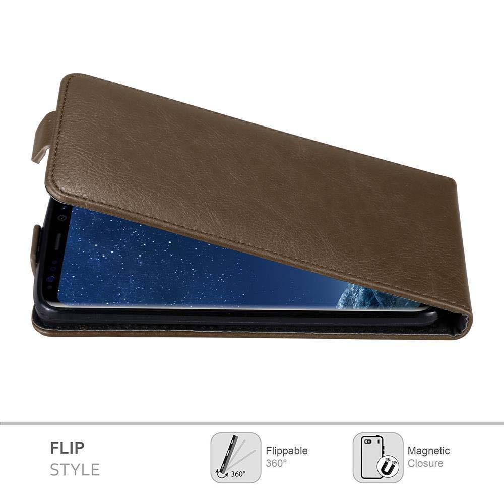 Cadorabo Hülle für Samsung Galaxy S8 Schutz Hülle in Braun Flip Etui Handyhülle Case Cover-1