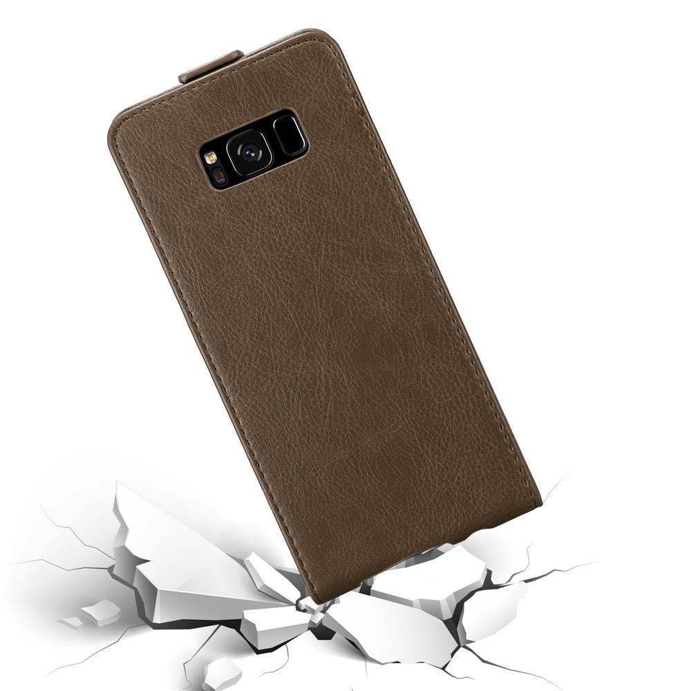 Cadorabo Hülle für Samsung Galaxy S8 Schutz Hülle in Braun Flip Etui Handyhülle Case Cover-3
