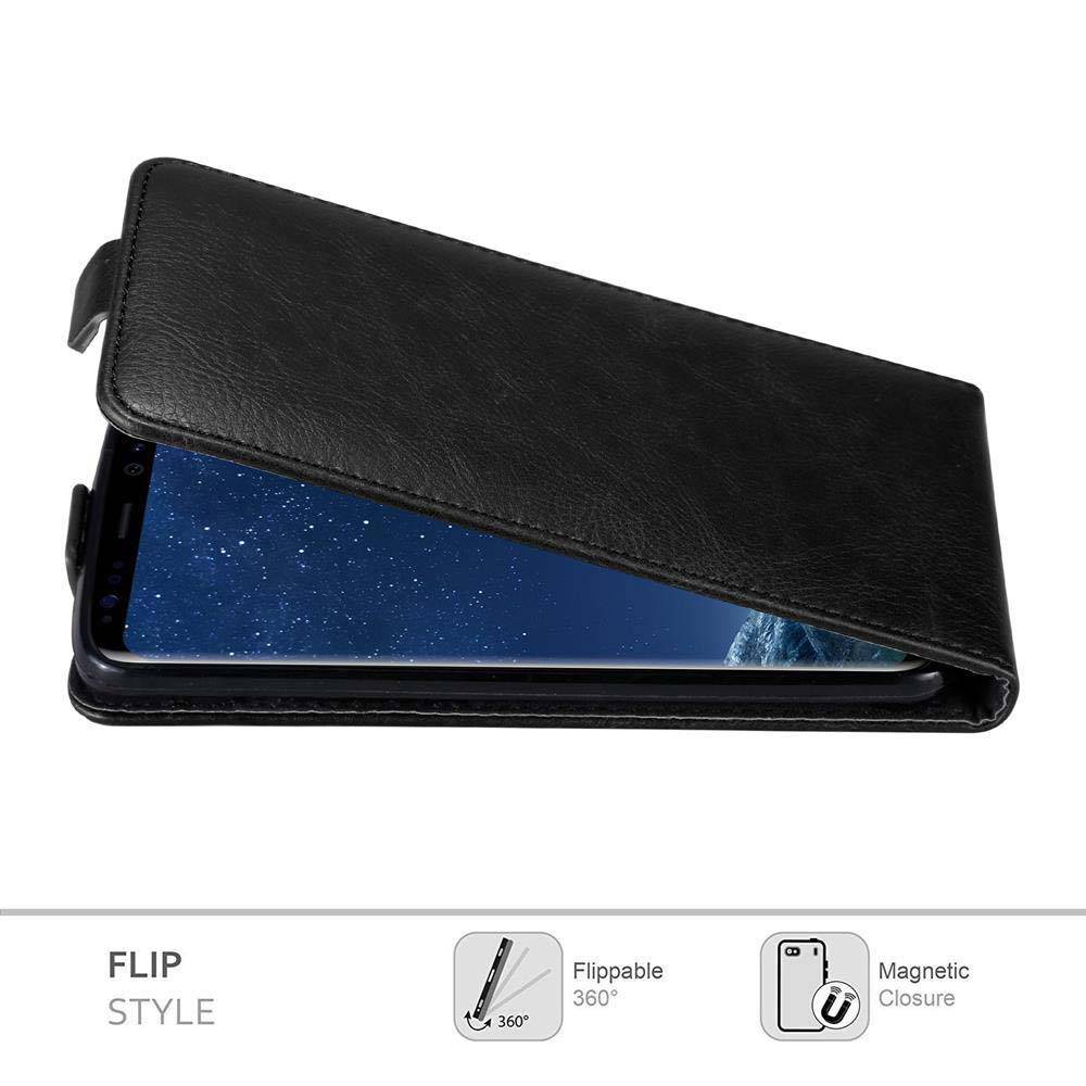 Cadorabo Hülle für Samsung Galaxy S8 Schutz Hülle in Schwarz Flip Etui Handyhülle Case Cover-1