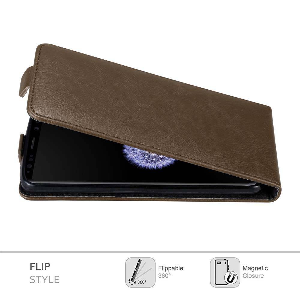 Cadorabo Hülle für Samsung Galaxy S9 Schutz Hülle in Braun Flip Etui Handyhülle Case Cover-1