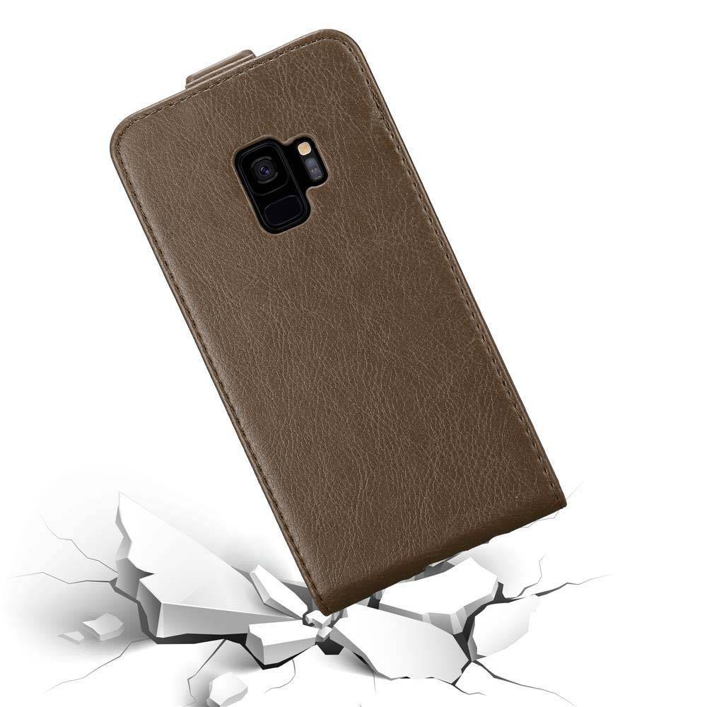 Cadorabo Hülle für Samsung Galaxy S9 Schutz Hülle in Braun Flip Etui Handyhülle Case Cover-3