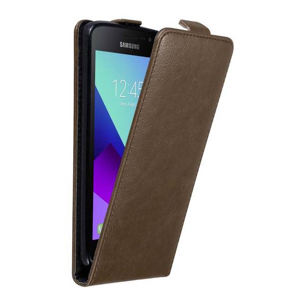Cadorabo Hülle für Samsung Galaxy XCover 4 / XCover 4s Schutz Hülle in Braun Flip Etui Handyhülle Case Cover