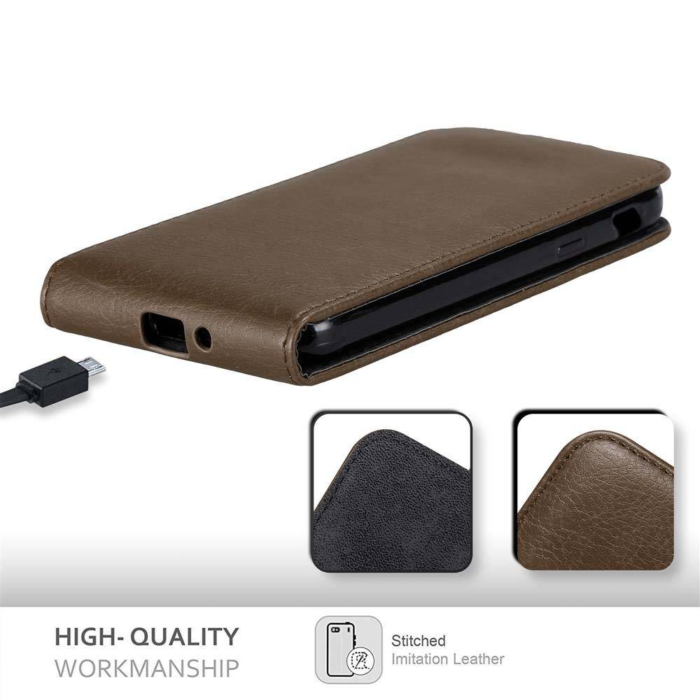 Cadorabo Hülle für Samsung Galaxy XCover 4 / XCover 4s Schutz Hülle in Braun Flip Etui Handyhülle Case Cover-4