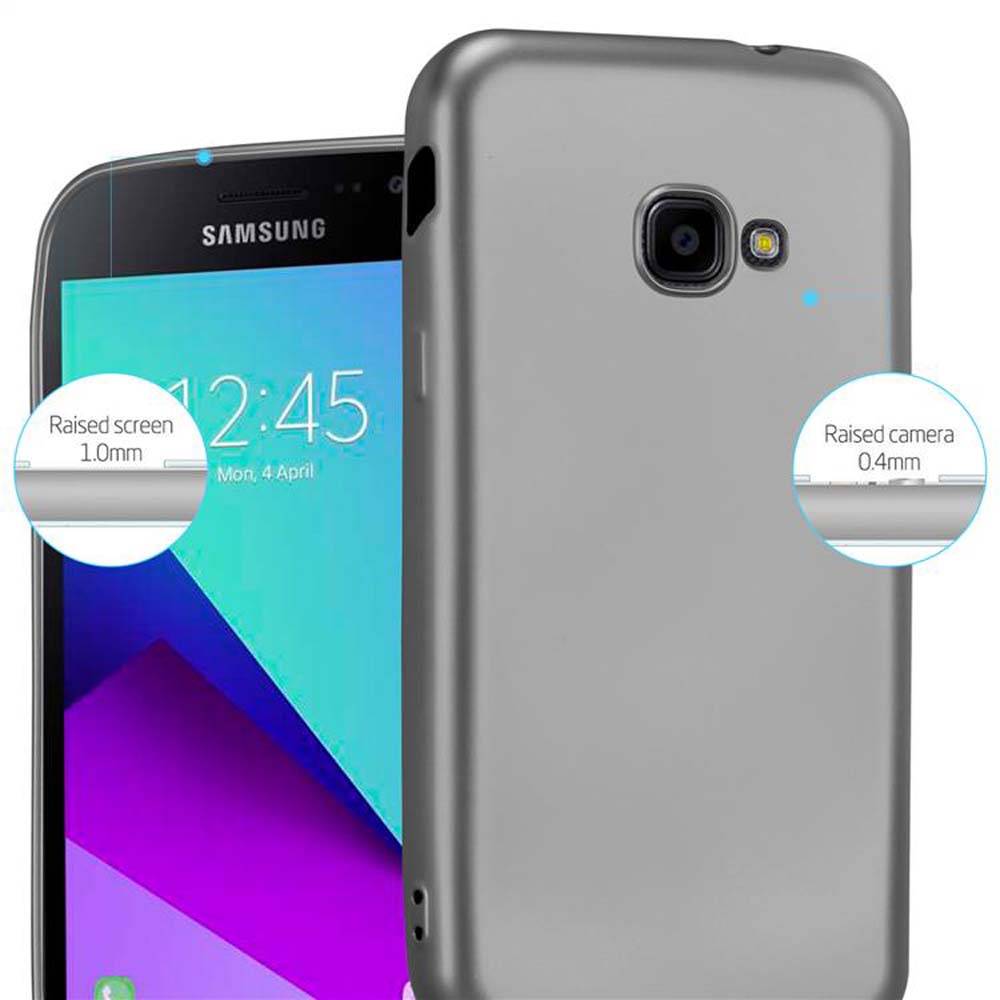 Cadorabo Schutzhülle für Samsung Galaxy XCover 4 / XCover 4s Hülle in Grau Handyhülle TPU Silikon Etui Cover Case-3