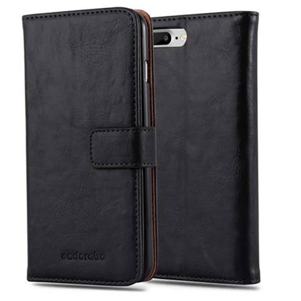 Cadorabo Hülle für Apple iPhone 7 PLUS / 7S PLUS / 8 PLUS Schutzhülle in Schwarz Handyhülle Book Tasche Case Etui Luxury-0