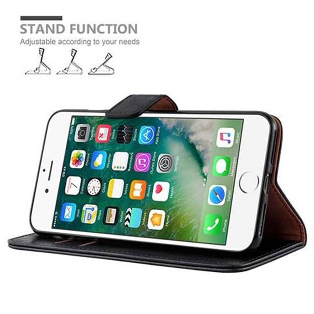 Cadorabo Hülle für Apple iPhone 7 PLUS / 7S PLUS / 8 PLUS Schutzhülle in Schwarz Handyhülle Book Tasche Case Etui Luxury-4