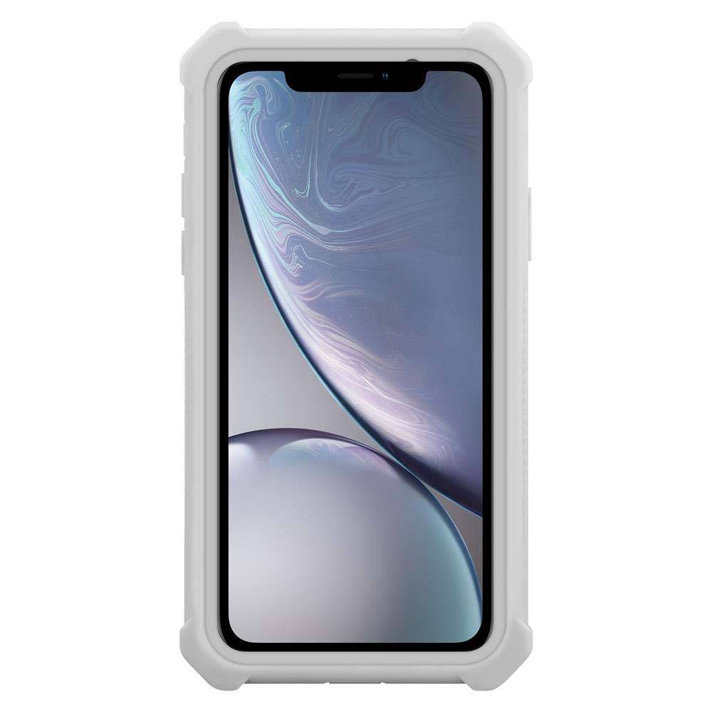 Cadorabo Hülle für Apple iPhone XR Schutzhülle in Grau Handy Hülle Etui TPU Silikon-Rand Glas-Rücken Acryl-2