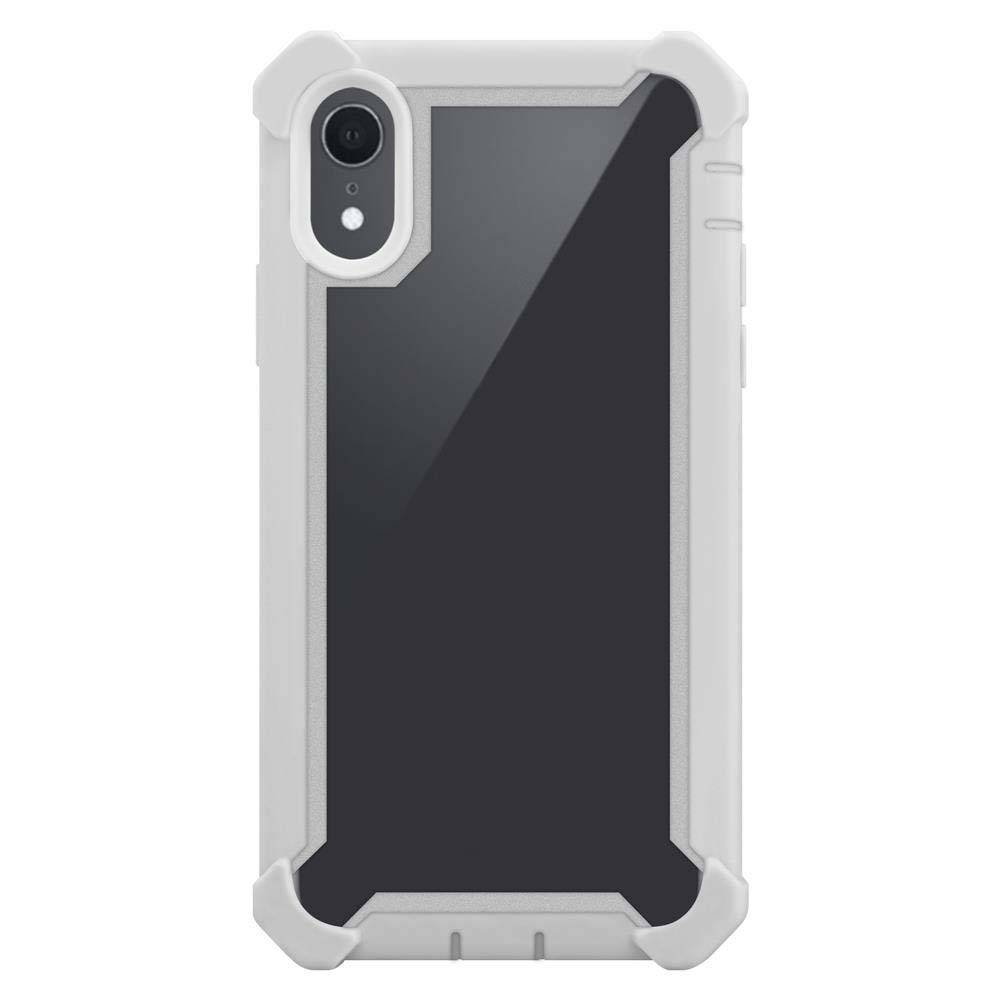 Cadorabo Hülle für Apple iPhone XR Schutzhülle in Grau Handy Hülle Etui TPU Silikon-Rand Glas-Rücken Acryl-3