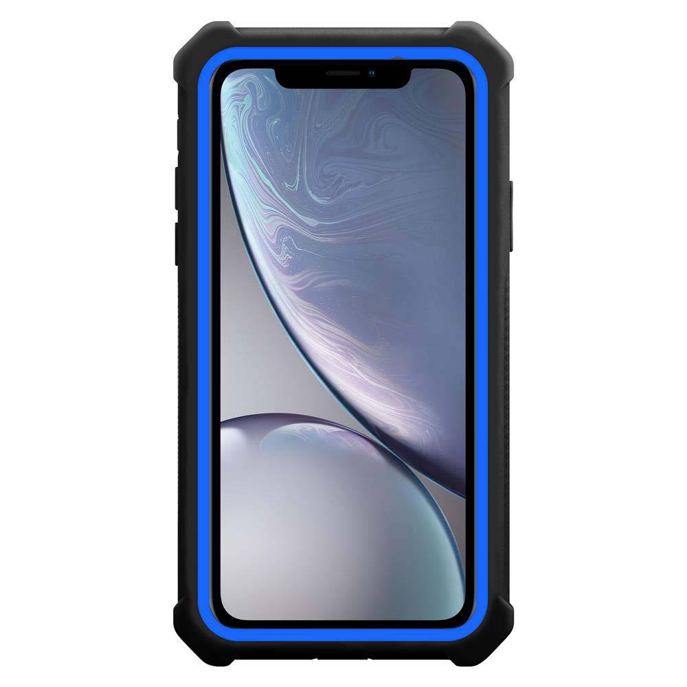 Cadorabo Hülle für Apple iPhone XR Schutzhülle in Blau Handy Hülle Etui TPU Silikon-Rand Glas-Rücken Acryl-2