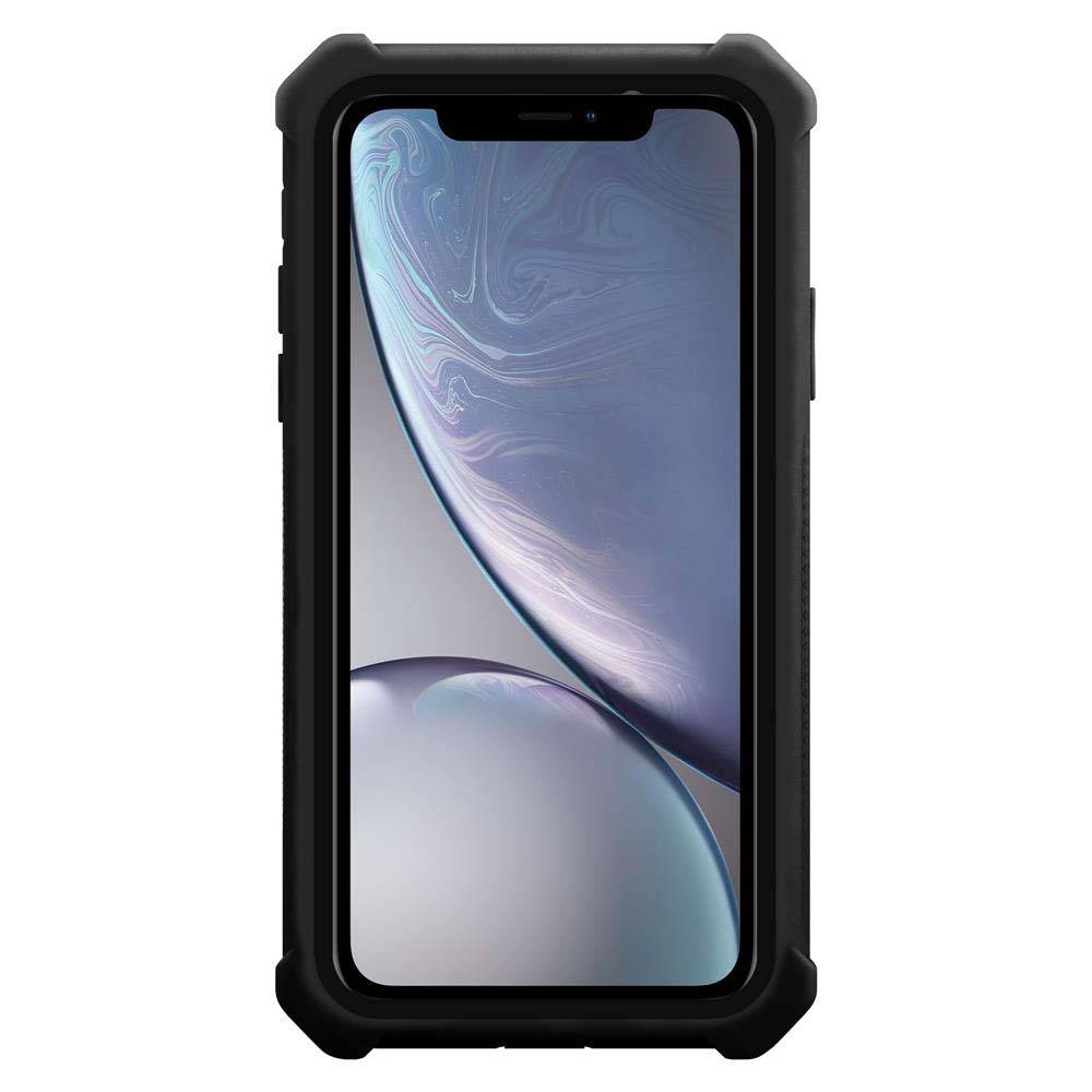 Cadorabo Hülle für Apple iPhone XR Schutzhülle in Schwarz Handy Hülle Etui TPU Silikon-Rand Glas-Rücken Acryl-2