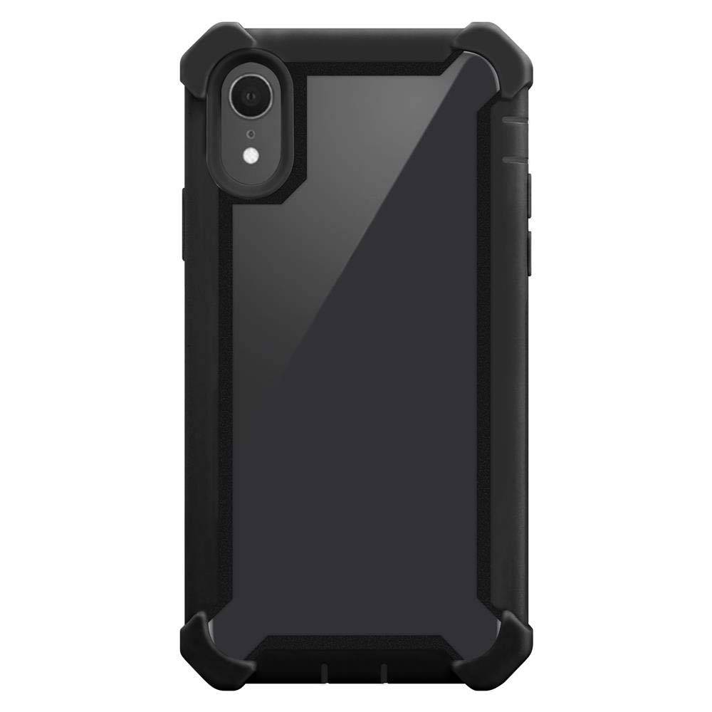Cadorabo Hülle für Apple iPhone XR Schutzhülle in Schwarz Handy Hülle Etui TPU Silikon-Rand Glas-Rücken Acryl-3
