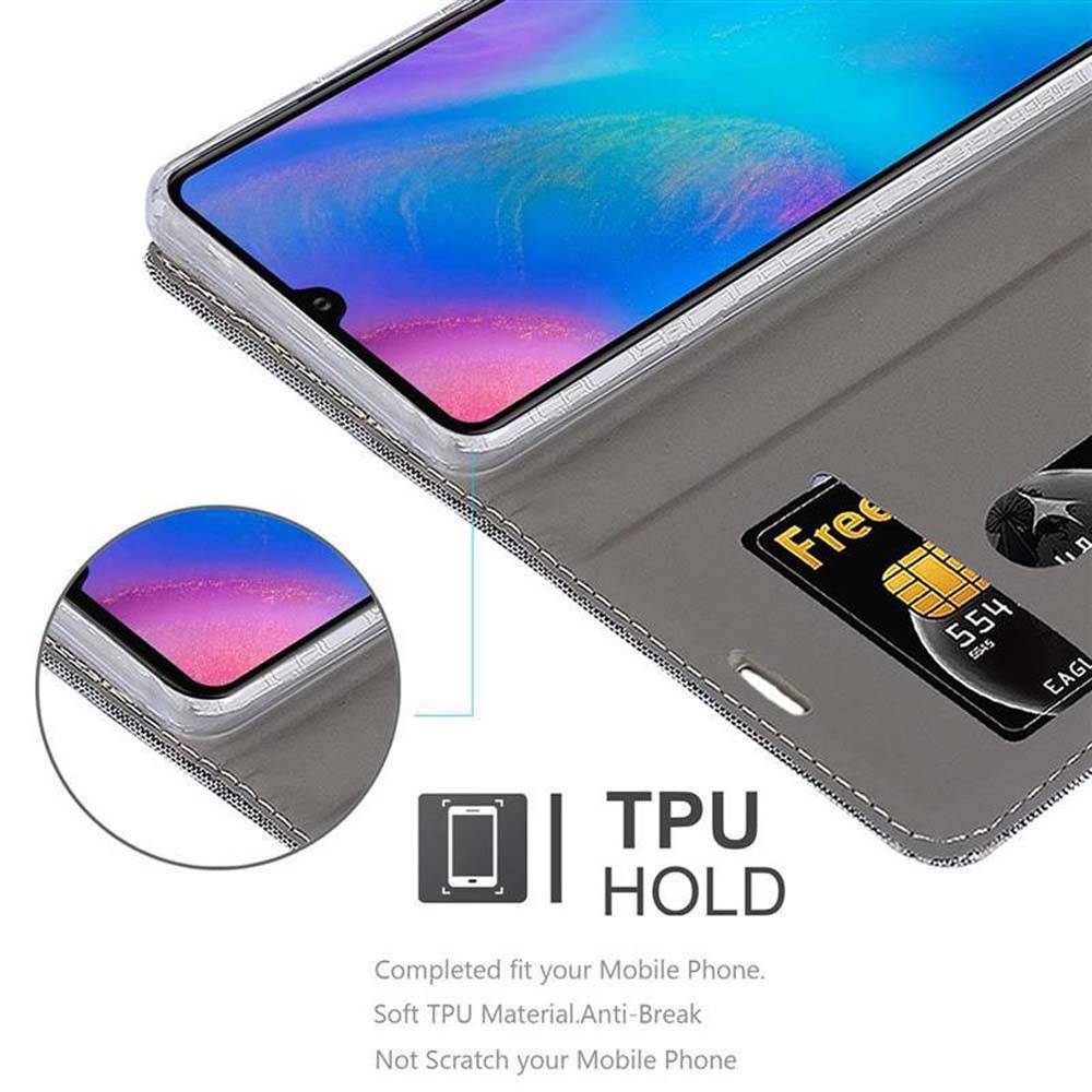 Cadorabo Hülle für Huawei P30 Schutzhülle in Grau Handy Hülle Etui Book Case Cover-1