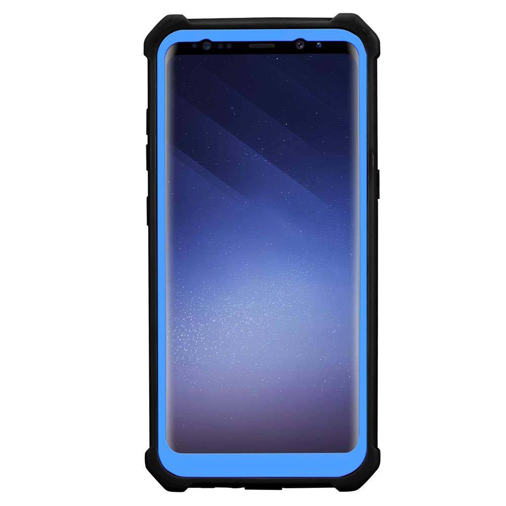 Cadorabo Hülle für Samsung Galaxy S9 Schutzhülle in Blau Handy Hülle Etui TPU Silikon-Rand Glas-Rücken Acryl-3