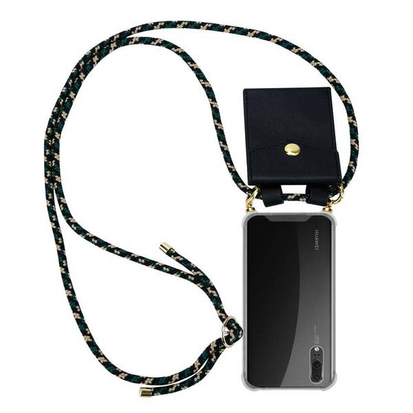 Cadorabo Hülle für Huawei P20 Schutzhülle in Braun Handy Kette Silikon Kordel abnehmbares Etui