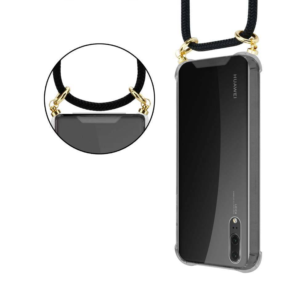 Cadorabo Hülle für Huawei P20 Schutzhülle in Schwarz Handy Kette Silikon Kordel abnehmbares Etui-1