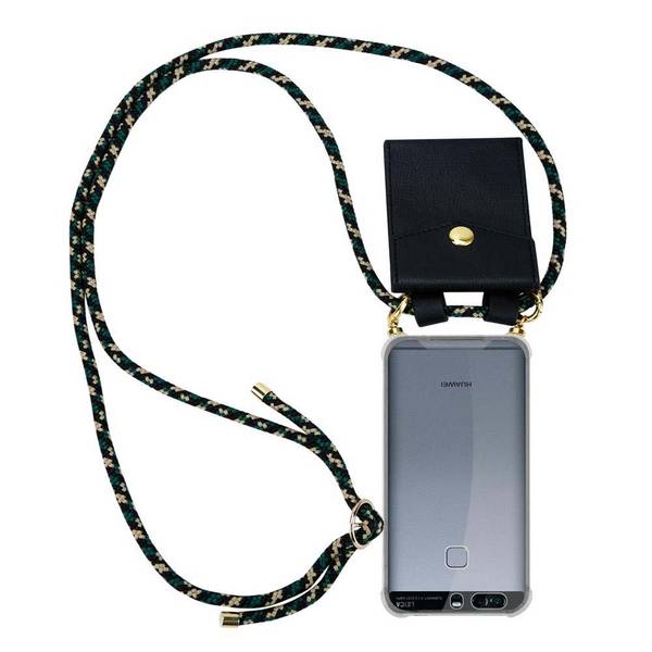 Cadorabo Hülle für Huawei P9 Schutzhülle in Braun Handy Kette Silikon Kordel abnehmbares Etui