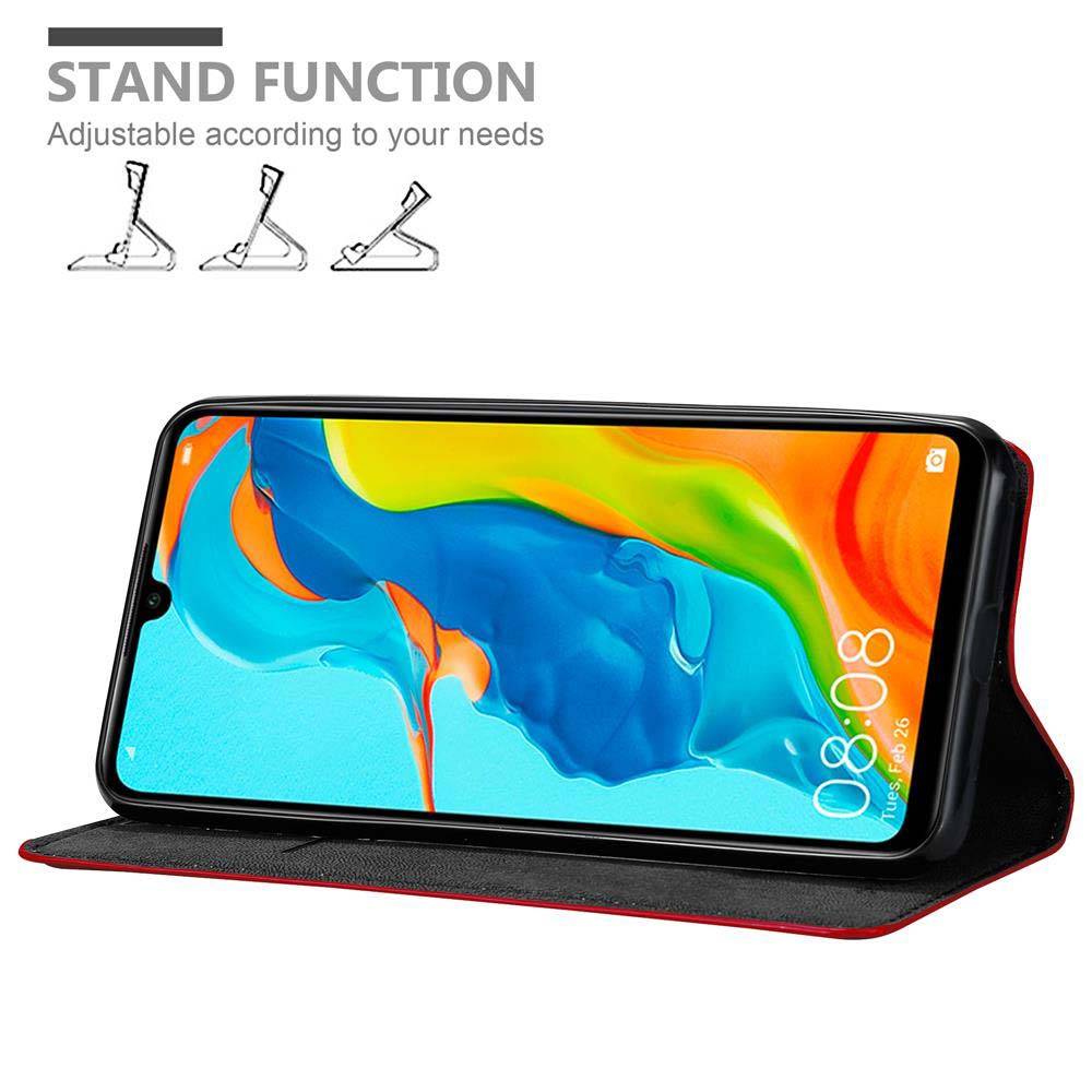 Cadorabo Hülle für Huawei P30 LITE Schutz Hülle in Rot Handyhülle Etui Case Cover Magnetverschluss-3
